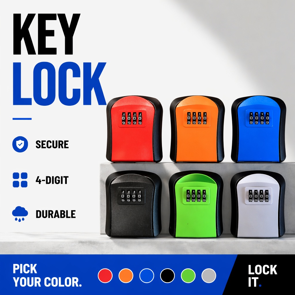 Lockbox Key Secure - Boîte de rangement murale étanche pour